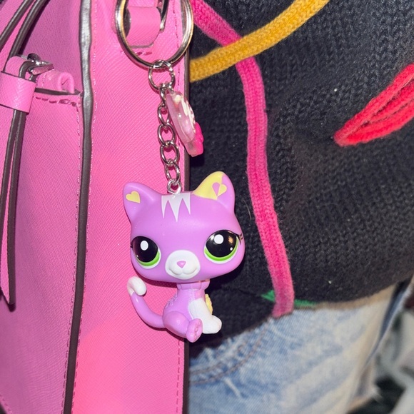 Littlest Pet Shop Purple Puma Cat Keychain purse Charm - Picture 3 of 11